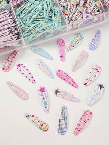 20pcs Girls Colorful Water Drop Oil Random Style Simple Cute Princess BB Hair Clips Bangs Hair Clips Hair Accessories For Daily Use - Multicolor - View 6