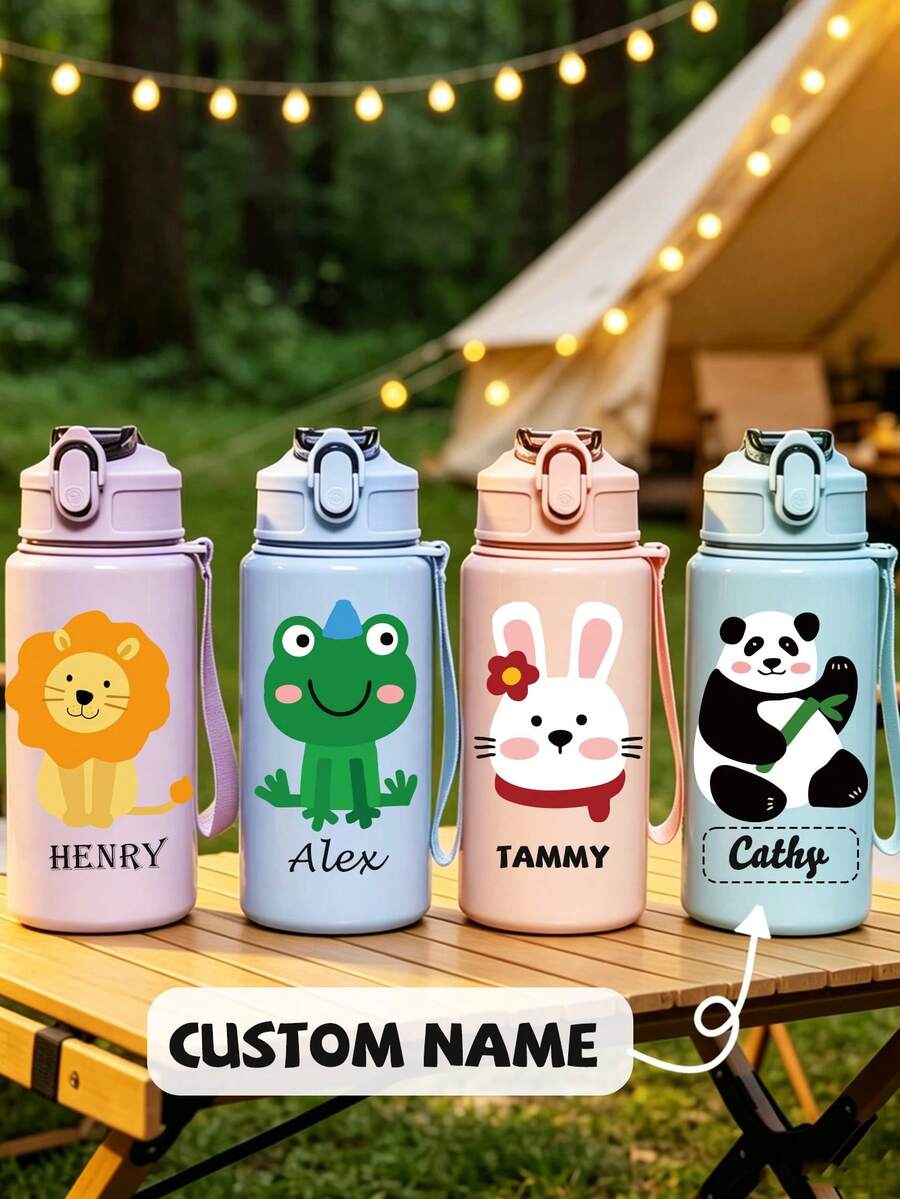 1PC 500ml Personalized Minimalist Cartoon Animal Pattern - Customizable ...