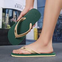 Summer New Men's Comfortable Lightweight Casual Fashion Personalized Home Slippers Beach Flip Flops Wear-Resistant Thong Sandals For Men - Green - View 5