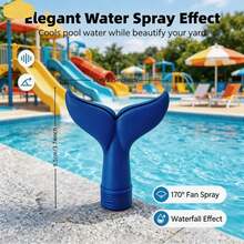Walschwanz-Poolbrunnen, eleganter fächerförmiger Wassersprühstrahl, schnelle Kühlung, geeignet für Pool, Terrasse, Teich, Garten-Wasserspiel, Party-Pool-Dekoration, modische Wasserspiel-Anzeige, unverzichtbar für Sommer-Poolparty-Atmosphäre - Fischschwanz-Düse - Übersicht 6