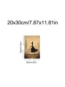 1pc Witch On Bicycle Wall Art,Halloween Silhouette Print, Witch On Swing Gothic Lantern Art, Ideal Gift,Suitable For Bedroom,Living Room,Kitchen,Wall Arts,Wall Decor,Home Decor,Room Decor,Canvas Wall Art,Posters, Wall Art With Frame,Optional Frame ﻿ - 1PCS - View 18