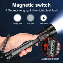 12000LM T40 LED潛水手電筒 IPX8防水 30M水下 300M長距離 超亮 USB充電式手電筒 磁控 3種燈光模式 適用於水下潛水 釣魚 露營 緊急救援 - 手電筒 - 查看 7