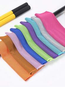 3pcs/1pc Sweat-Absorbing Cooling Sports Towel, Wrist Towel, Buttoned Absorbent Cooling Scarf, Towel, Sweat Towel, Unisex, Portable, Multi-Purpose, Suitable For Daily Outings, Sports, Cycling, Running, Hiking, Men's Gift, Holiday Gift, Women's Gift - Multicolor - View 3