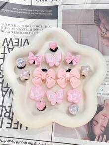 14pcs Cute Heart ABS Plastic (ABS Resin) No Shoes Outdoor All Season - Pink - View 3