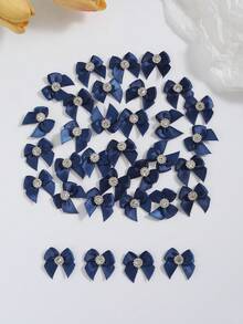 50pcs 2.5cm Mini Satin Ribbon Bows With Rhinestones, Multicolor Small Decorative Bows For DIY Hair Accessories, Doll Dressing, Gift Wrapping - View 15
