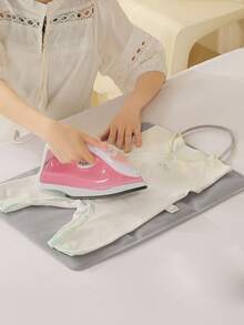 2pcs Lightweight Foldable Steam Ironing Board Set, Includes Hook And Pad, 4-Fold Portable Ironing Board, Non-Slip Surface, Ergonomic Handle, Suitable For Home/Travel, Durable PP Material, Travel Laundry Solution, Foldable Design, Stable And Durable - Grey - View 3