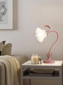 1pc Flexible Flower Lamp With Adjustable Shape And Color, Sleep Light, Desk Lamp, Living Room Light, Wildflower Lamp, Bedside Lamp, Bedroom Light, Home Decor Lamp (Color: Green, Pink, Includes Bulb) - USB Port Power Supply (built-in Light Source) - View 2