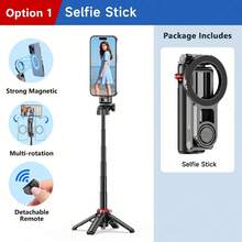 AXNEN Tripod Selfie Magnetik dengan Remote Bluetooth Nirkabel, Dudukan Tripod Ponsel yang Dapat Diperpanjang, Dudukan Ponsel Berputar 360°, Kompatibel dengan Android dan Sebagian Besar Smartphone, Cocok untuk Perjalanan, Aktivitas Luar Ruangan, Siaran Langsung, dan Perekaman Vlog - Satu-Ukuran - View 12