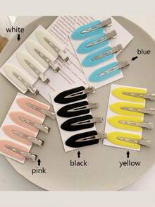 4/5/20pcs Women's Solid Color Surfboard Hair Clips, No-Crease Hair Styling Tools, Decorative Hair Clips Suitable For Daily Use - Multicolor - View 14