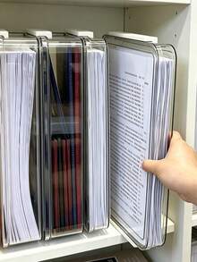 Stackable Transparent Document Storage Box-Highly Transparent, Large-Capacity, And Space-Saving-Suitable For Use In Offices, Homes, Or Schools.Holiday Holiday Cyber Monday Everyday Essentials, Household Items Storage Supplies - Multicolor - View 6
