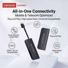 Lenovo Portable WiFi 4 Car-Mounted Wireless Internet Router, SIM-Free 4G Router, Compatible With Laptop/Tablet, Type-C Interface, 2024 Upgraded Model Black - Black - View 3
