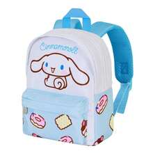 Hello Kitty Safta 肉桂狗  蛋糕圖案書包，22x27x9 厘米，兒童款，正面拉鍊口袋，頂部提手和加厚肩帶，藍白配色 - 選項 3 - 查看 4