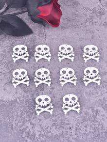 10pcs Fashion Halloween Dark Castle Bat Tree Haunted House Skull Acrylic Jewelry Pendant Earrings Accessories DIY Matching - Multicolor - View 6