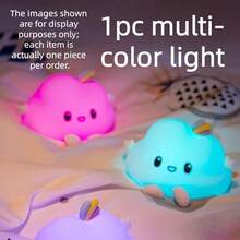 Rechargeable Touch-Sensitive Colorful Cloud Shaped Decorative Night Light, Suitable For Christmas, New Year, Holiday Gifts, Valentine's Day Gifts, Can Be Used As Indoor Decorative Night Light Companion Lamp - Multicolor - View 13