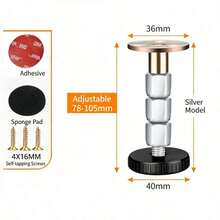 Bed Head Fixator, Anti-Collision & Anti-Shake, Desk Riser, Bed Stabilizer, Wall-Mounted Bed Noise Reducer, Coffee Table Furniture Leg Extender, Adjustable Height Riser - Silver Fixed Length Adjuster - View 16