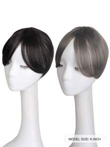 Elegant Straight Bangs Wig For Women - Synthetic Fiber Wig, Suitable For Thin Hair, Luxurious Bob Hairstyle, Side Part, Suitable For All Hair Types - 100% Synthetic Fiber, Halloween - Multicolor - View 5