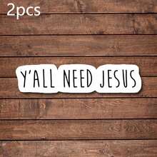 1/2/5件 Y'ALL NEED JESUS 貼紙－幽默辦公室裝飾，點亮工作空間 | 適合員工、主管與同事的趣味桌面貼紙 | 完美隔間裝飾、職場惡搞禮物或激勵提醒 - 彩色 - 查看 12