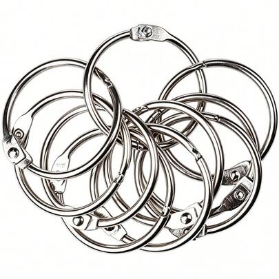 Silver Metal Loose-Leaf Rings, Replaceable Loose-Leaf Ring Accessories, Detachable And Openable Binding Rings, Suitable For Student Notebooks, Scrapbooks, Photo Albums, Index Cards, Office Document Organization And DIY Stationery,Card Holder