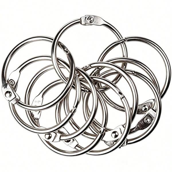 20Pcs Silver Metal Single Open Loose Leaf Binder Rings, Detachable Single Binding Hoops 30/35/40/45mm Key Ring Connectors For Notebook Planner Index Card Scrapbook DIY Craft Office School Stationery Binding Supplies