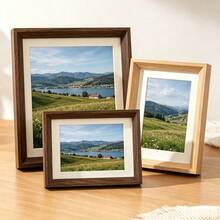 3pcs Multifunctional Solid Wood Photo Frames, Tabletop Display & Wall Hanging Dual Use, Art Photo Display Frame, Home Decor Atmosphere Photo Frame - Wooden Photo Frame (2-in-1) - View 2