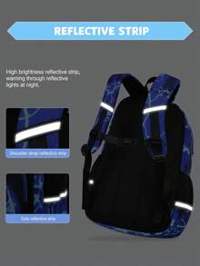 3-Piece Game Controller Print Cool Pattern Backpack Set, Dual Zipper Closure, Multi-Pocket Design, Laptop Compartment, Suitable For Daily Multi-Scenario Use, Multi-Color Optional Set Combination - A - View 7