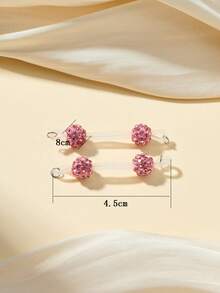 1 Pair Cute Plastic Fake Nipple Rings, Suitable For Women's Daily Decoration, Multi-Color Rhinestone Nipple Rings, Adjustable Non-Piercing Nipple Rings, Fake Nipple Rings Body Jewelry - Fake Nipple Rings - View 3