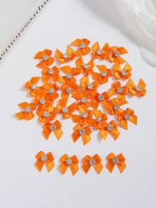 50pcs 2.5cm Mini Satin Ribbon Bows With Rhinestones, Multicolor Small Decorative Bows For DIY Hair Accessories, Doll Dressing, Gift Wrapping - View 30