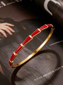 Summer Colorful Snake-Shaped Enamel Bracelet, Multi-Functional Daily & Party Versatile Women's Fashion Bracelet, Titanium Steel Fade-Resistant Jewelry, Perfect Holiday Party Jewelry Gift - Snake-shaped Bracelet - View 7