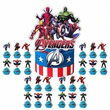 Sega Avengers Cake Decorations, Avengers Cupcake Decorations, Avengers Birthday Party Decorations, Avengers Theme Party Supplies - View 8