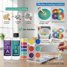 Resina Epoxi Transparente AB, Pegamento Sin Burbujas, Relleno de Metal, Juego de Herramientas para Fabricación de Moldes, 6 Colores, Polvo de Mica, Materiales para Joyería, Arte de Uñas,ón Artesanal, - pegamento AB 200 ml - Ver 9