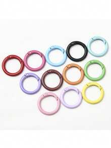 15入 25mm 彩色漆面彈簧扣勾 金屬連接環 畢業禮物 DIY 鑰匙圈 書環 包包吊飾 學生紀念品手工配件 - 25mm烤漆彈簧扣 - 查看 1