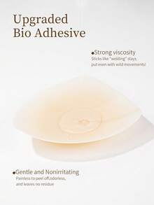 vfvQueen 1 Pair Ultra-Thin Solid Silicone Breast Lift Tape, Invisible Seamless Water Drop Lifting Breast Pads - Apricot - View 8