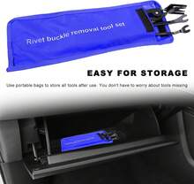 Fkewp 3PCS Car Clip Removal Tool, Auto Trim Upholstery Pry Tool Kit Fastener Rivet Remover With Storage Bag, Door Panel Clip Pliers Set Dashboard Repair Tools For Sedan Truck SUV (Blue) - ColorA - View 5