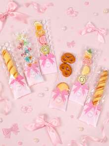 100 piezas Bolsas transparentes para dulces con lazo rosa y lunares, Bolsas para dulces de fiesta de cumpleaños con lazo rosa, Suministros para fiesta con lazo rosa, Bolsas para recuerdos de fiesta con lazo rosa, Bolsas con lazo rosa, Bolsas para algodón de azúcar decoradas con lazo rosa, Bolsas para postres de baby shower, Bolsas para empaquetar espino dulce del mercado, Bolsas transparentes para empaquetar alimentos de fiesta de primer cumpleaños, Bolsas para hornear galletas decoradas con lazo rosa, Suministros para fiesta rosa, Rellenos para bolsas de fiesta, Regalos con lazo rosa, Recuerdos de fiesta - Lazo de lunares - Ver 9