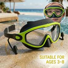 Kids Large Frame Mask-Style Swimming Goggles, Panoramic HD Lenses, 2 Sizes Available, Waterproof & Anti-Fog, Back To School, First Day Of School - Multicolor - View 19