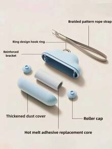 Portable Travel Lint Roller, Reusable Mini Hair Remover, Easily Remove Pet Hair From Clothes And Fabrics, Travel Essential, Compact Design, Replaceable Adhesive Tape - Multicolor - View 2