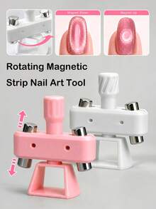 Beautizon Nailartlab 多功能旋轉貓眼美甲磁鐵工具，附支架，配備多個磁頭可打造寬光束、環形與水晶貓眼效果，自動玻璃珠磁棒，適合初學者 DIY 美甲工具 - 彩色 - 查看 2