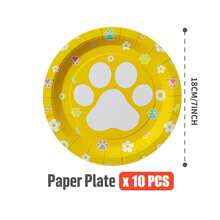 50/25/10pcs Pet Paw Print Disposable Paper Plates, Party Supplies, Suitable For 50 Guests, Disposable Paper Plates Party Tableware For Birthday, Wedding, Party, Family Picnic - View 22