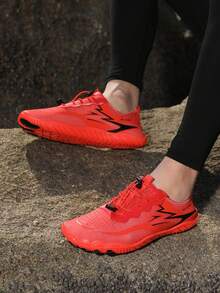 Zapatos de agua universales para senderismo en arroyos, vadeo, yoga, fitness, pesca, surf, natación, playa, buceo en arena, senderismo, zapatos casuales, de secado rápido, cómodos, transpirables, ligeros, de moda, para hombres y mujeres - Rojo - Ver 8