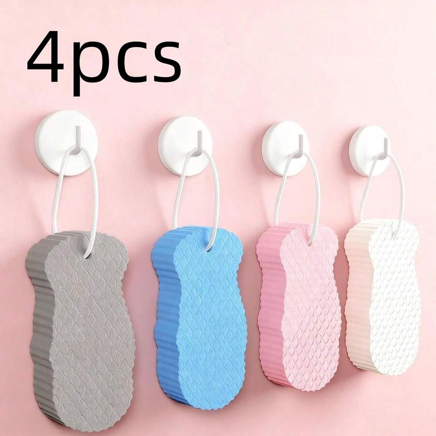 1/4pcs/1set Large Super Soft Exfoliating Bath Sponge, Ultra Soft Body Sponge, Reusable Magic SPA Exfoliating Scrub Sponge, Bathroom Accessory, Cute Item - Multiple Styles - View 1