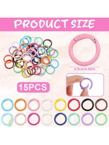 15入 25mm 彩色漆面彈簧扣勾 金屬連接環 畢業禮物 DIY 鑰匙圈 書環 包包吊飾 學生紀念品手工配件 - 25mm烤漆彈簧扣 - 查看 4