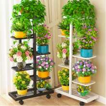 1pc Iron Flower Stand, Black, White Minimalist Fashion Plant Rack, Living Room, Balcony Decoration Shelf, 4-8 Layers Multi-Tier Storage Rack, Multi-Functional Storage Rack - Black - View 6