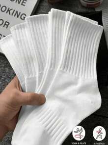 Meias Esportivas Brancas Grossas de Cano Médio para Homens e Mulheres, Meias de Casal com Absorção de Suor e Anti-Odor, Estilo Fofo para Meninas. Furos de Guia em Malha Absorvem o Suor, Material Macio e Liso. Adequadas para Esportes, Casual, Negócios, Looks Diários e de Férias, Usáveis na Primavera, Outono, Inverno e o Ano Todo - Multicolorido - Visão 1
