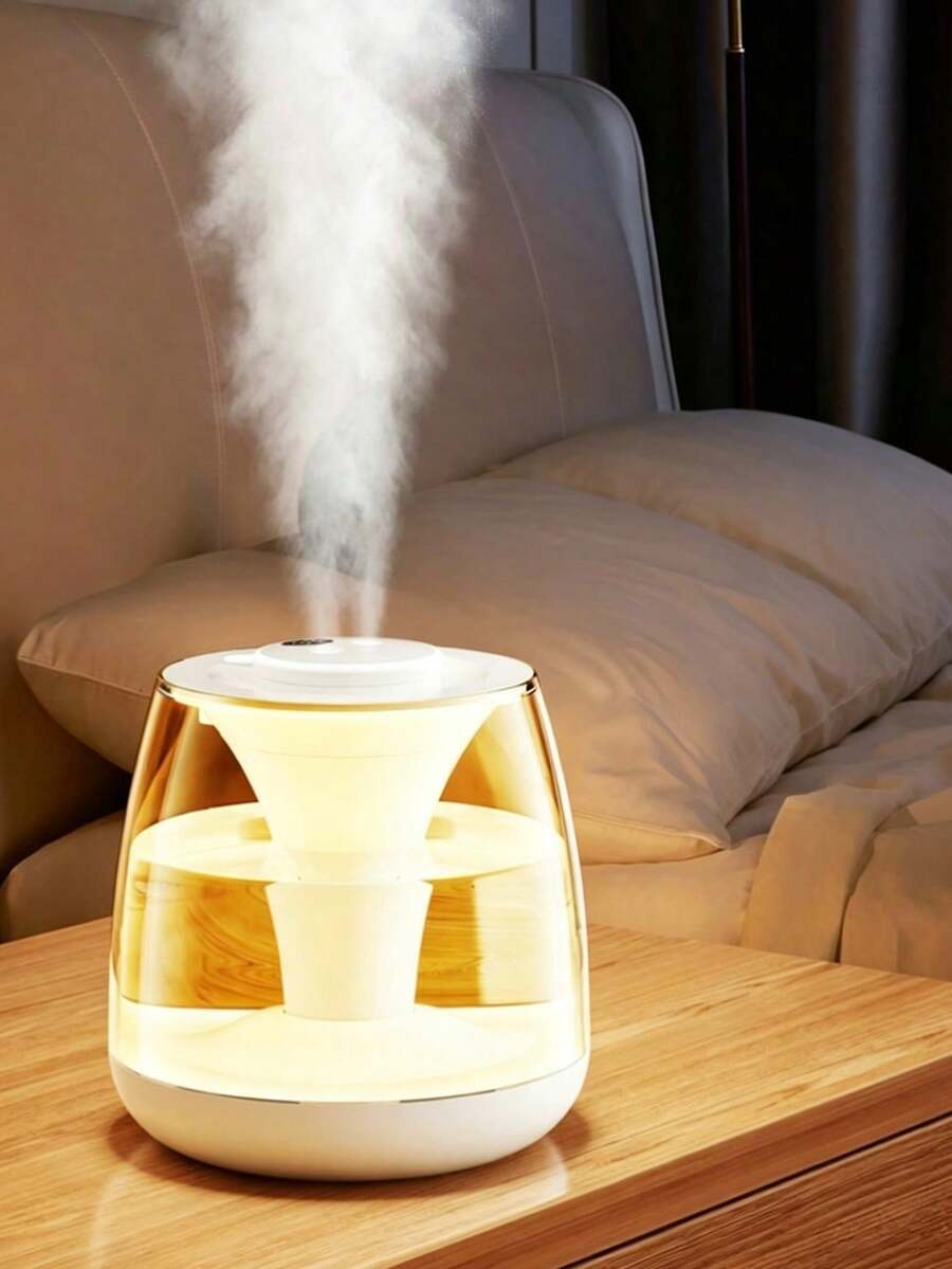 LED Dual-Port Humidifier With Seven-Color Ambient Night Light, Suitable For Bedroom, Living Room, Office, Home Daily Use And Gift, USB Large Capacity Humidifier - JB3000 - View 1