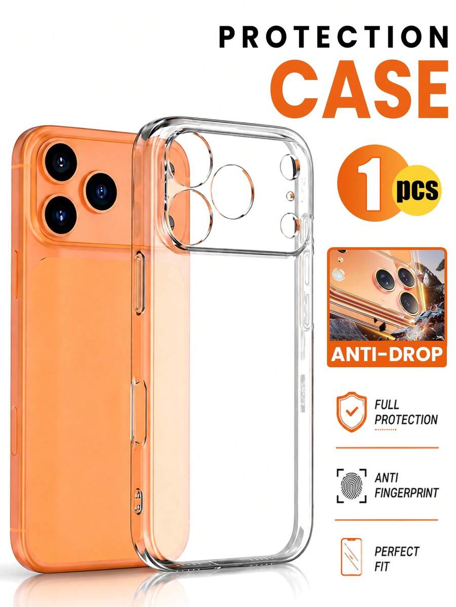 1 Pack - Transparent Phone Case Compatible With IPhone 17 Pro Max/17 Pro/17 Air/17/16 Pro Max/15/14/13/12/11 - Transparent Shockproof Protective Phone Case, Comprehensive Camera Protection, Lightweight Translucent Smooth Phone Case - Clear - View 1
