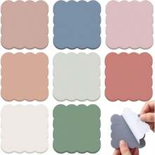 3/6/8 Packs Fan-Shaped Edge Sticky Notes, Suitable For School, Office And Home - Self-Adhesive Fan-Shaped Note Pads, Wavy Inner Pages, Vintage Color Sticky Notes, Suitable For Journals, Planners And Bulletin Boards. School Supplies - Blank Wave Style - View 8