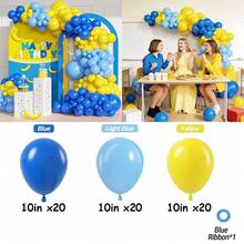 133pcs Blue And Yellow Balloon Arch Kit With Light Blue And Yellow Balloons For Lemon BabyShower Graduation Birthday Party Anniversary Wedding Decorations - Style 1 - View 8