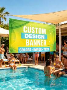 1pc Personalized Vinyl Banner,Custom Text/Logo/Image,Indoor Outdoor Use,Custom Business Advertising & Birthday Banner, Waterproof Indoor/Outdoor Sign, Full Color Custom Text & Logo, Ideal For Wedding,Birthdays,Holidays & More - Multicolor - View 5