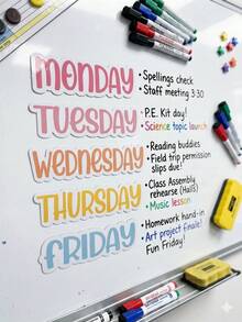 1/3/5/10pcs Personalized Teacher Whiteboard Magnets, Back To School Custom Classroom Schedule Accessories, Fun & Practical Fridge Magnets, Unique Gift Idea, Valentine's Day Gift, Easter Gift, Gift For Him, Gift For Her - Multicolor - View 7