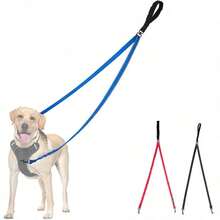 1Set Two Point Control Dog Leash, Reflective Padded No Pull Training Lead, Convertible Single Dog Walking Leash For Medium Large Dogs, Compatible With No Pull Harne - Multicolor - View 2